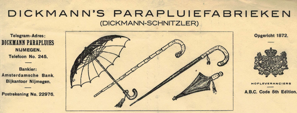 Dickmann paraplu's Nijmegen 1929