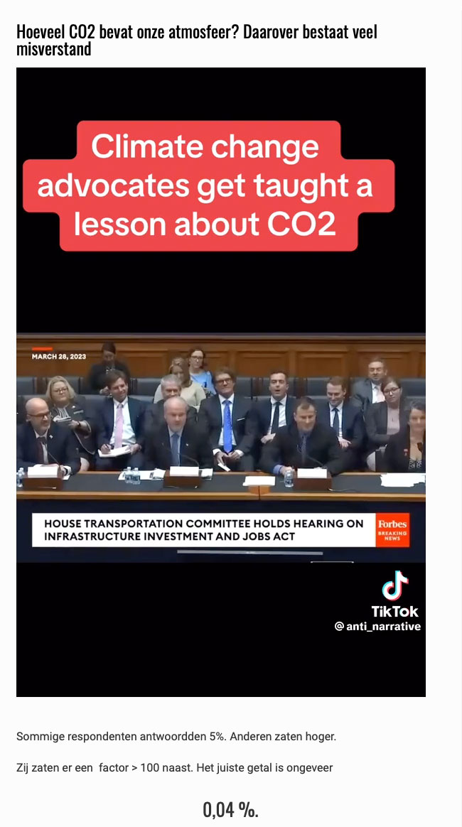 CO2-concentratie-schattingen van USA-politici