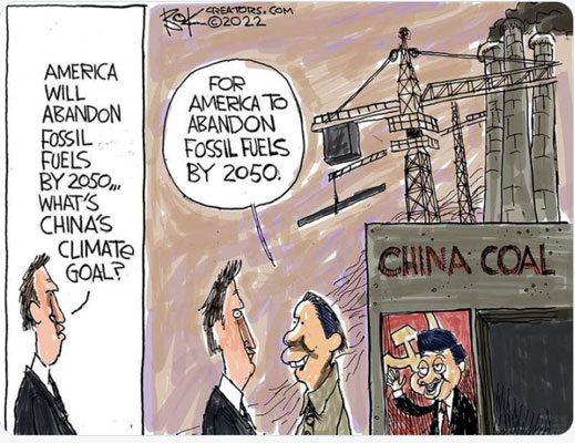 net zero fossiel in de USA en China in 2050 ?