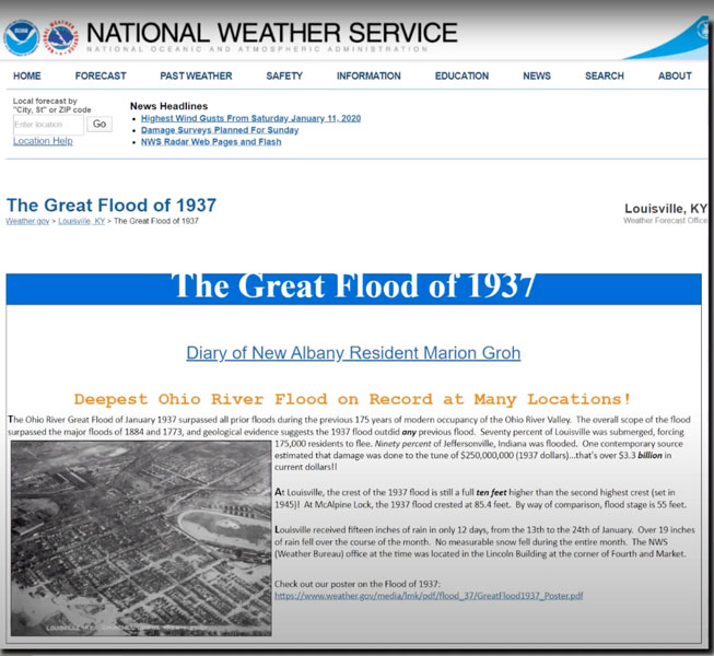 Great Flood of 1937, USA, Ohio River