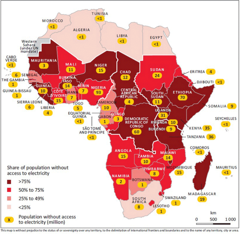 electriciteits-tekorten in Africa