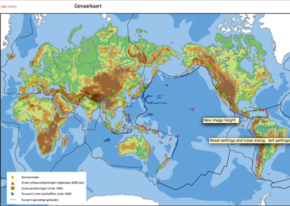 gvaarkaart van de wereld m.b.t. tectonische platen