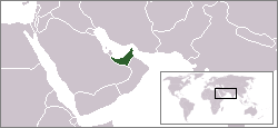 Locatie van de Verenigde Arabische Emiraten