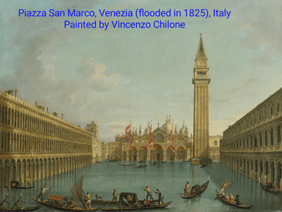 San Marcoplein overstroomd in 1825