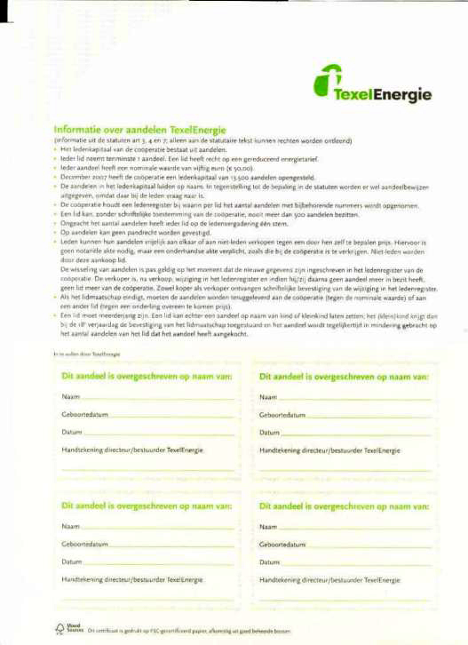 Texel-energie-aandeel uit 2012