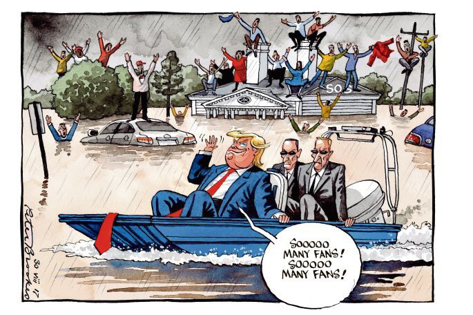 Trump bezoekt overstromingen in Texas-2017