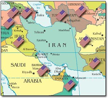 Usa military presence around Iran