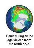 aarde boven de noordpool in de ijstijd