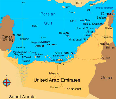 kaart van Abu dhabi