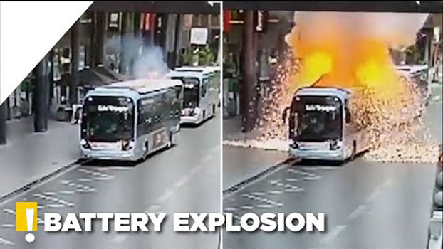 explosie van bus op batterijen