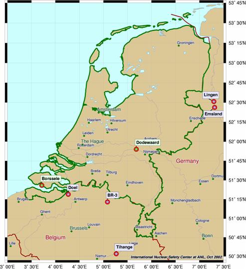 kaart kernenergie Nederland