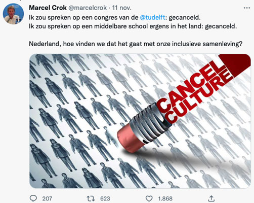 cancel-cultuur-treft Marcel Crok