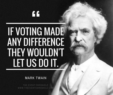 Mark Twain over stemmen voor democratie
