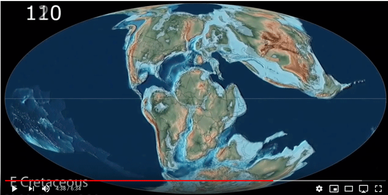wereld-vontinenten 110 miljoen jaren geleden