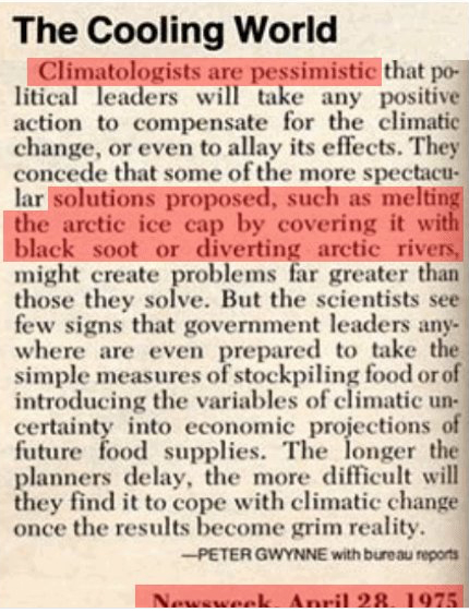 The Cooling World anno 1975
