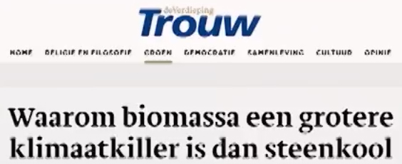 Trouw-artikel over bijstook met biomassa